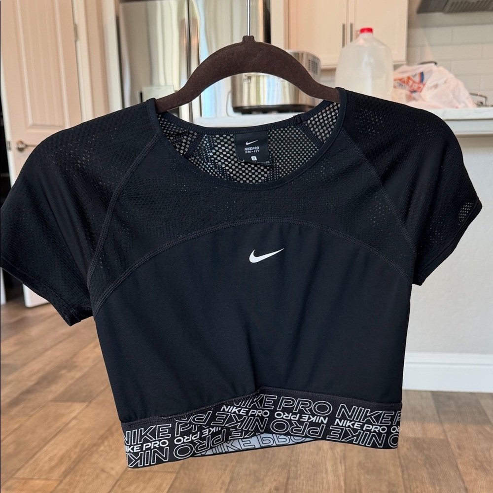 Nike Women's Black Mesh Crop Top